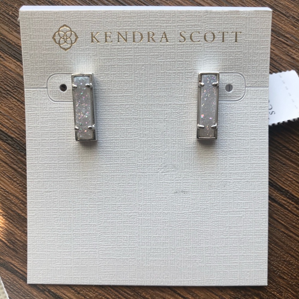 Lady Studs - Multi-color white stone & silver